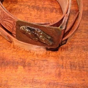 Off to the races leather belt